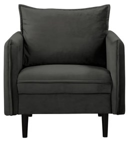 Tmavosivé zamatové kreslo Juli – Ropez