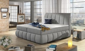 Posteľ Boxspring Vincenzia 200x180, sv. šedá (látka - bvi 06)