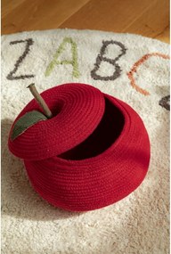 Červený látkový detský kôš na hračky ø 28x20 cm Apple – Lorena Canals