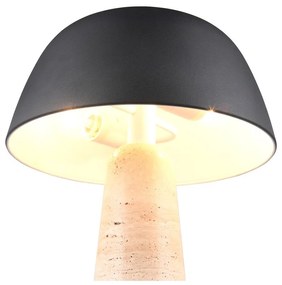 Čierna/béžová stolová lampa s kovovým tienidlom (výška 41 cm) Timba – Trio Select