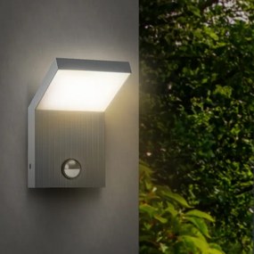 Brilagi - LED vonkajšie nástenné svietidlo so senzorom RIANO LED/8W/230V strieborné