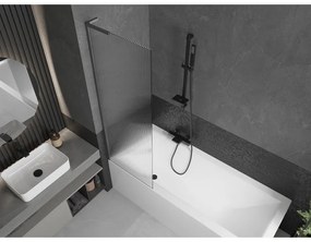 Mexen Next L, 1-krídlová vaňová zástena 60 x 150 cm, 6mm sklo s rebrovým vzorom, grafitový profil, 895-060-000-03-09-66