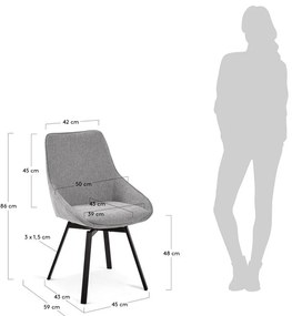 Sivá jedálenská stolička Jenna – Kave Home