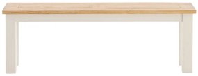 furniture-nabytek.cz - Masívna lavička Capera z borovice a MDF, lakovaná, biela/hnedá – 134×35×45 cm