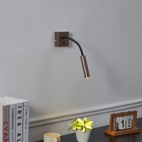 Moderné bronzové nástenné svietidlo s portom USB-C - Gosna