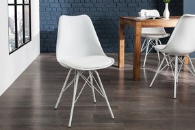 Dizajnová jedálenská stolička Scandinavia celobiela