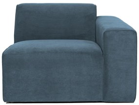 Modrý menčestrový modul pohovky (pravý roh) Sting – Scandic