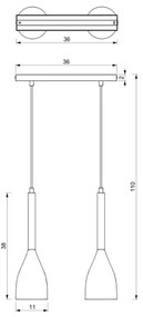 Luster na lanku MUZA 2xE27/60W/230V