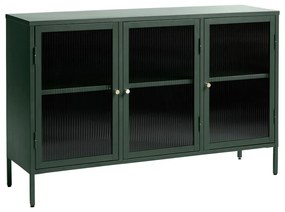 Zelená kovová vitrína Unique Furniture Bronco, výška 85 cm