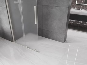 Mexen Velar, sprchová zástena s posuvnými dverami Walk-in 70 x 200 cm, 8mm sklo námraza, brúsená oceľ, 871-070-000-33-97