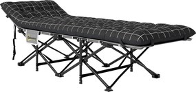 Zložiteľná kempingová posteľ Outsunny s matracom a taškou 190 x 67 x 37 cm, postel pre hostí do 150 kg, pre dospelých, zložiteľná posteľ do interiéru,