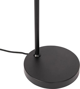 Dizajnová stolná lampa čierna s mosadzou a jantárovým sklom - Zuzanna
