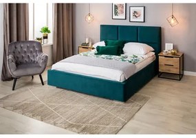 Čalúnená velúrová posteľ FABRIZZIO MAXI P 160 x 200 s roštom a úložným priestorom