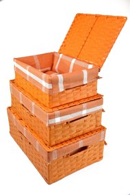 Úložný box s vekom oranžový Rozmery (cm): 53x33, v. 19