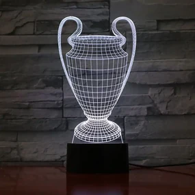 3Dmix 3DL-WD020 – 3D LED nočná lampa - Pohár pre víťazov (Trofej) (Wood)
