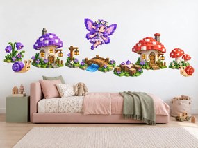 Minecraft Víla u muchomůrkových domků arch 46 x 34 cm