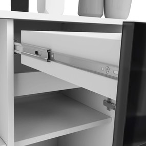 Komoda B-17 120 cm biela/čierna