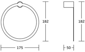 Mexen Base, prsteňový držiak na uteráky, čierna - zlatá, 7088232-57