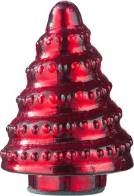 X-MAS Dekoračná jedľa sklenená 10 cm - červená