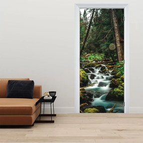 Fototapeta na dvere - Potok v lese (95x205cm)