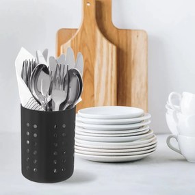 Orion Stojan na príbory a kuchynské varechy, nerez BLACK - čierny