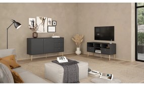 Antracitový TV stolík 117x61 cm Bodo – Tvilum