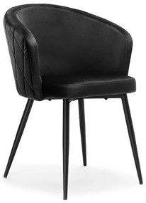 Jedálenská stolička HAMPTON zamatová, čierna