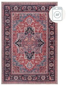 Vínovočervený umývateľný koberec s prímesou recyklovaných vlákien 80x150 cm Windsor – Flair Rugs