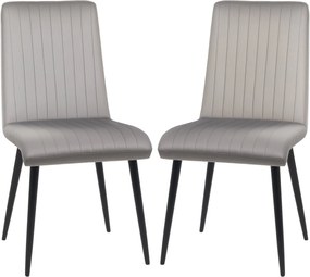 HOMCOM 2 ks čalúnené stoličky s velvet efektom, jedálenské stoličky s oceľovými nohami a dizajnom šetriacim priestor, 43x58x90 cm, šedá a čierna | Aos