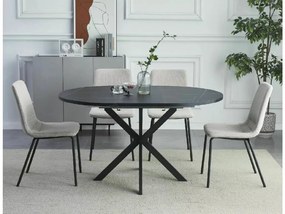 Rozkladací jedálenský stôl GASTON 100(135)X100 cm, čierny mramorový dekor