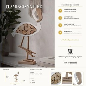 Drevená dekorácia Flamingo Nature 56 cm hnedá