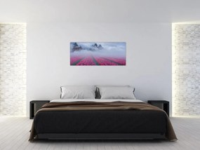 Obraz - Krajina s tulipánovými poľami (120x50 cm)
