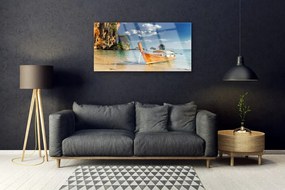 Obraz na akrylátovom skle Loďka more príroda 100x50 cm