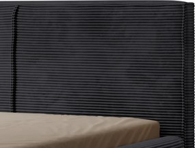 Posteľ Inez 180x200 cm, čierna štruktúrovaná látka