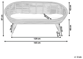 2-miestna ratanová pohovka prírodná MARATEA Beliani