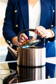 Varná kanvica z nehrdzavejúcej ocele v medenej farbe 1,5 l Diamante – Vialli Design