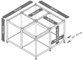 Konferenčný stolík na kolieskach »CN3«, biely