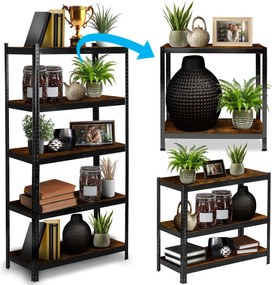 Kovový úložný regál 180 x 90 x 40 cm Humberg HR-852 čierny