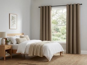 Béžový záves OXFORD 140x250 cm Zavesenie: Kovové krúžky