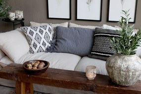 Čierny antik drevený okrúhly nástenný stôl Wall Table - Ø 35*45 cm
