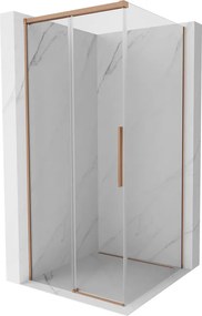 Mexen Rox, posuvný sprchový kút 110 x 110 cm, 8mm číre sklo, medený matný profil, 8C2-110-110-65-00