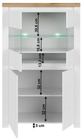 Skriňa VILGO 2D2W, lesklá biela