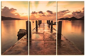 Obraz na plátne - Krásny západ slnka nad jazerom 1164FB (105x70 cm)
