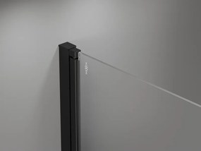 Mexen MIST, 2-krídlové sprchové dvere (d+d) 90x200 cm, 6mm číre sklo s čiernym vzorom, čierny profil, 8A7-090-000-70-70