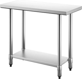 Nerezový stôl s dolnou poličkou