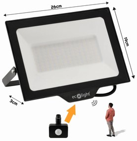 ECOLIGHT LED reflektor 100W 2v1 - studená biela