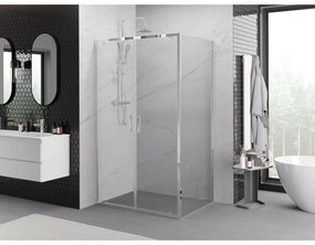 Mexen Exo, sprchovací kút s krídlovými dverami 100 x 90 cm, 6mm číre sklo, chrómový profil, 8182-100-090-01-00
