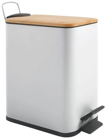 Biely nášľapný oceľový odpadkový kôš 5 l Erik – Spirella