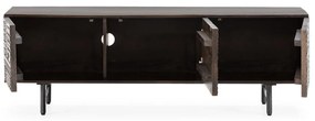Tmavohnedý TV stolík z mangového dreva 145x48x40 cm Kalai – MOME