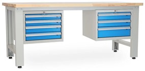 Dielenský stôl Solid OAK-43, 210 cm, 2 závesné boxy, dub